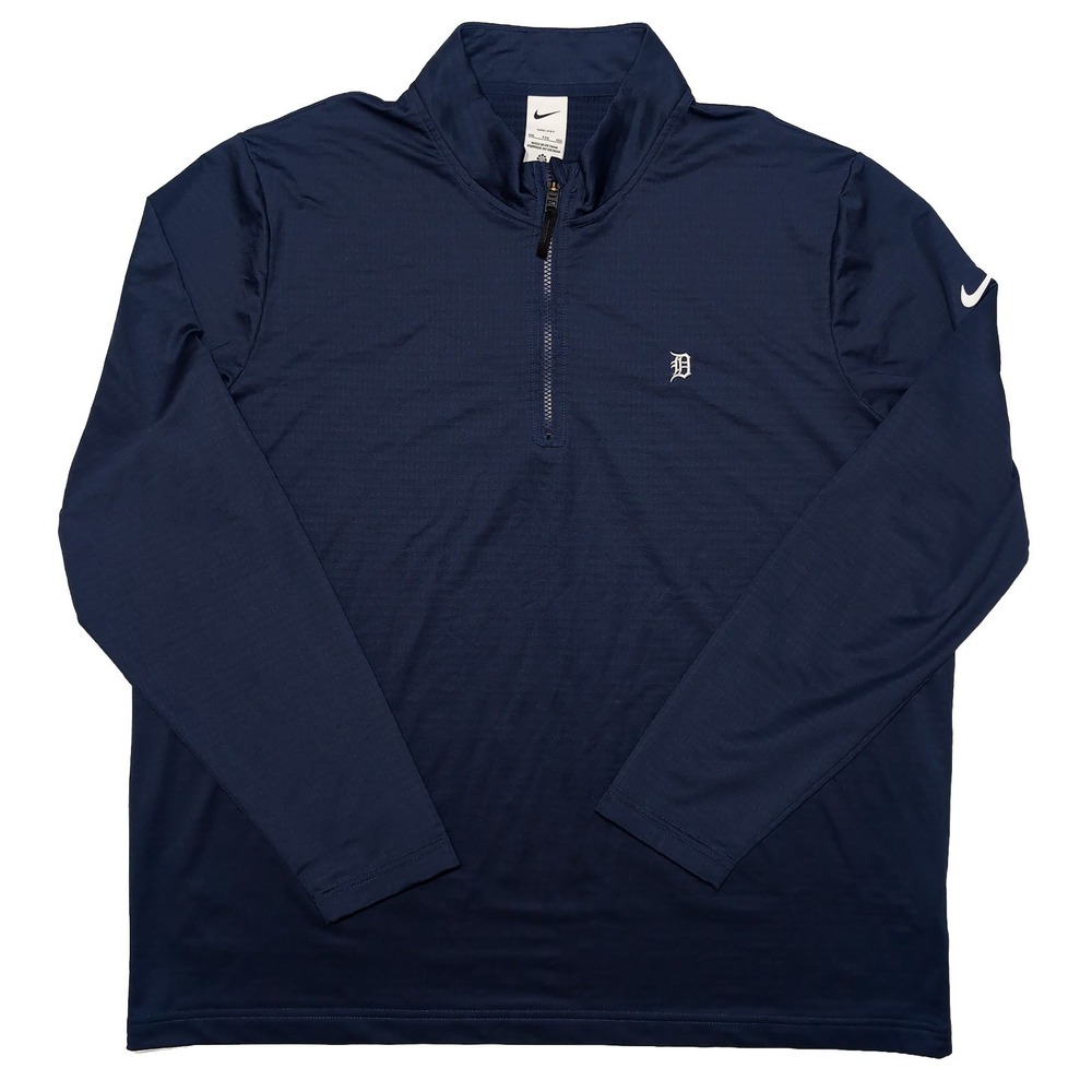 NIKE Detroit Tigers MLB Quarter Zip Pullover Mens XXL Navy Team Issue